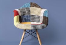 Multicolour Fabric Patchwork Armchair