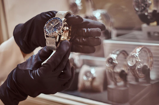 Diamond brand watch on display